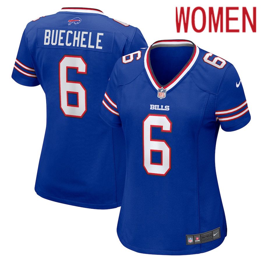 Women Buffalo Bills #6 Shane Buechele Nike Royal Team Game NFL Jersey->women nfl jersey->Women Jersey